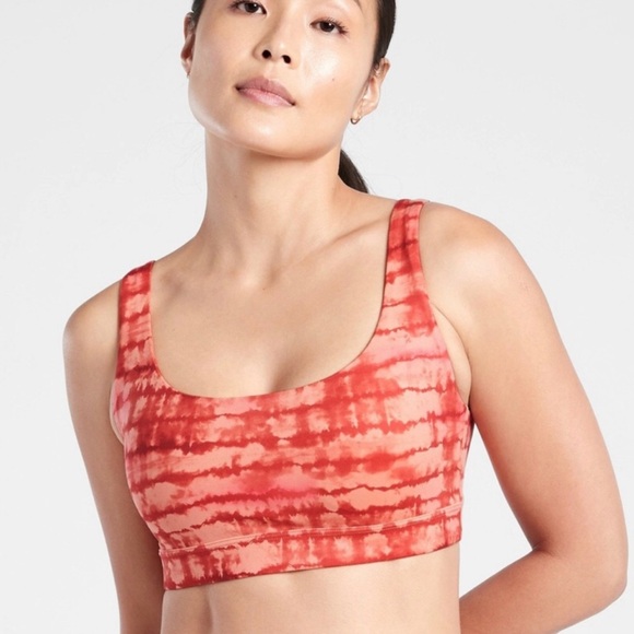 Athleta Other - Athleta Exhale Printed Sports Bra A-C Cup Tahiti Island Coral Strappy size XS